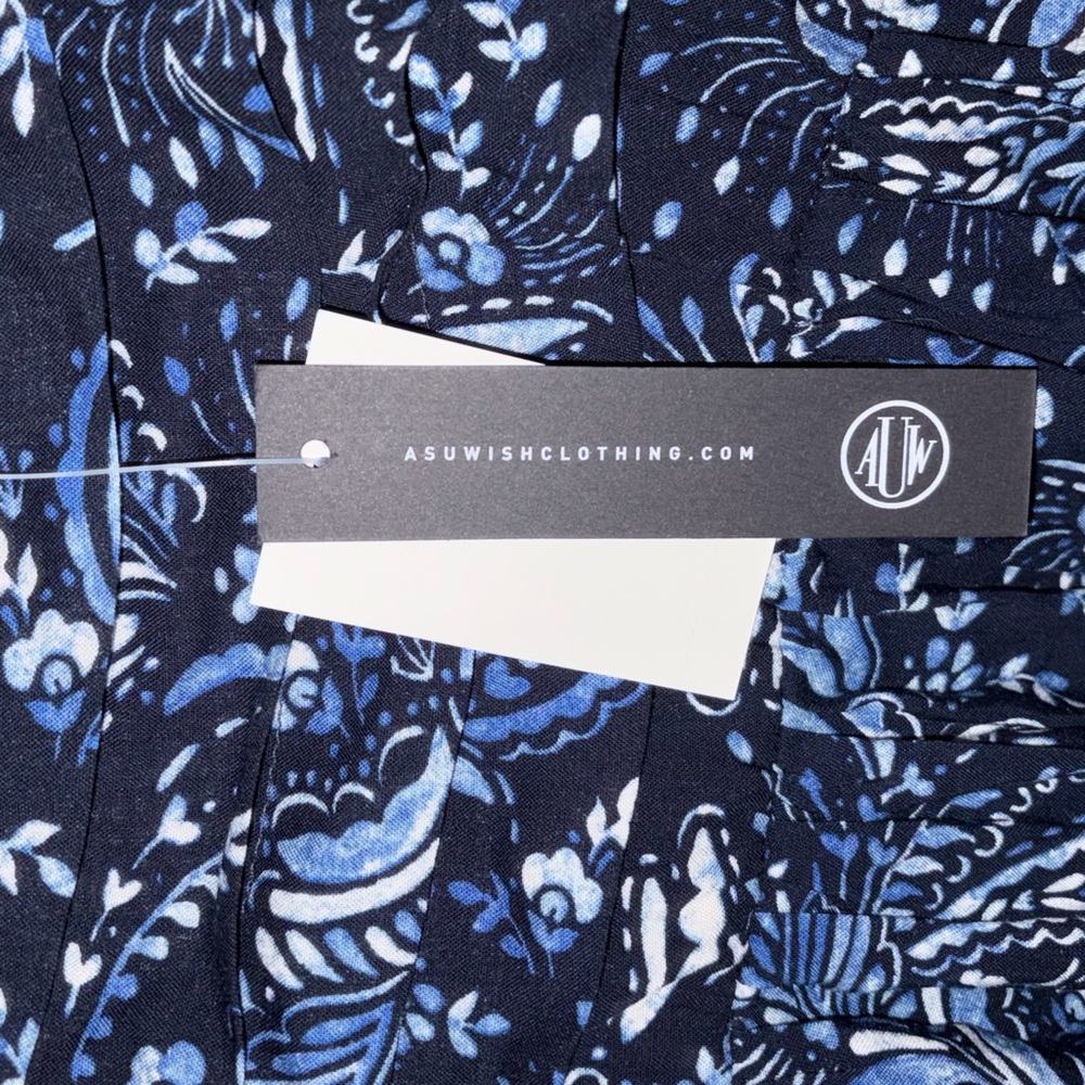 ASU WISH | Women’s Medium | New | NWT | Off Shoulder | Blue | Floral | Dainty - Picture 14 of 15